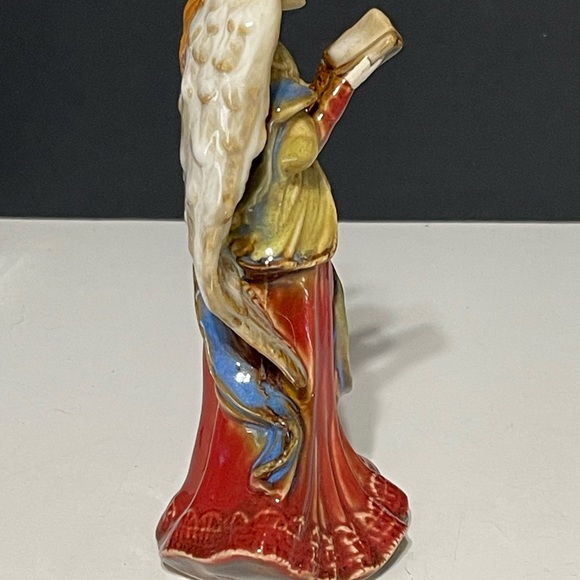 Vtg Beautiful Ceramic Angel Tii Collections With Red Dress Holding Book - Picture 7 of 11
